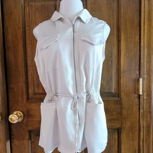 Simply Vera Sleeveless Cream Jacket Sz M P2P 19 L 23
